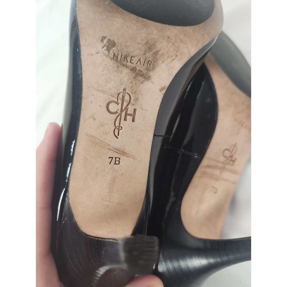 Cole Haan Women's Sz. 7B Black Patent Leather Round Toe Pumps - Picture 8 of 8